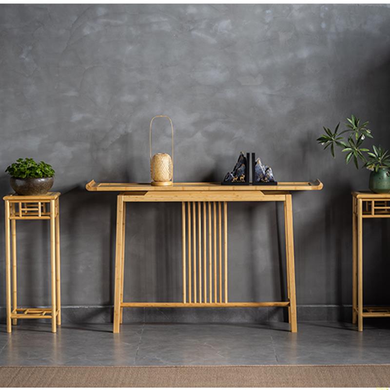 新中式侘寂风玄关桌简约客厅条案端景台玄关柜禅意贡桌柜条几席面