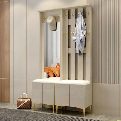 入户门鞋柜家用门口衣架鞋凳一体带镜子衣帽柜挂衣服玄关2023新款