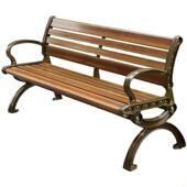 公园椅户外长椅休闲实木塑木公共座椅长条凳靠背排椅庭院椅子铁艺