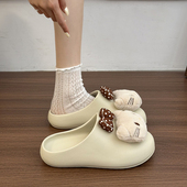 小个子厚底凉拖鞋 卡通可爱包头半拖鞋 洞洞鞋 春夏季 女外穿2026新款