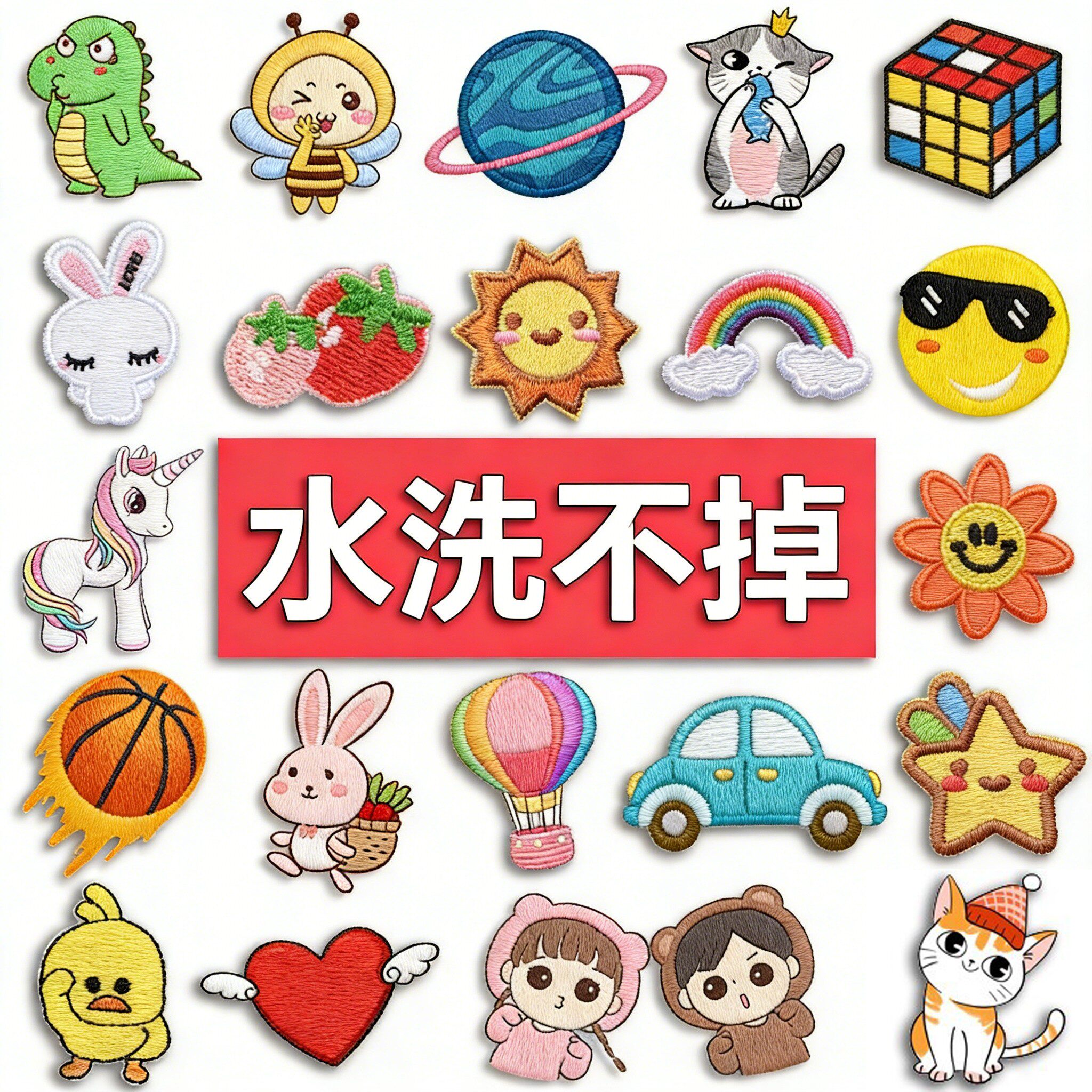 自粘卡通刺绣布贴破洞无痕补丁贴