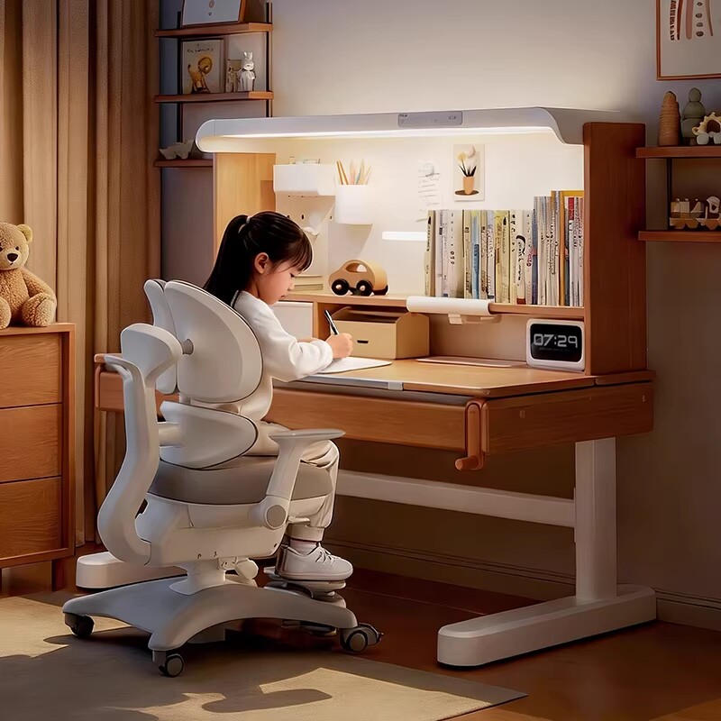 黑白调S2儿童学习桌Pro小学生书桌家用写字桌实木可升降桌椅套装