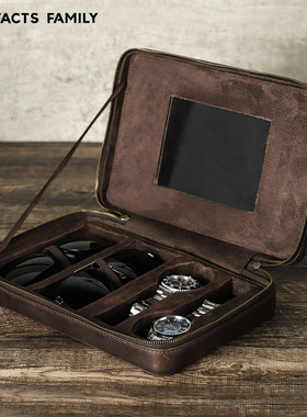 Porable travel 2 watches 2 glasses organizer case box收纳盒