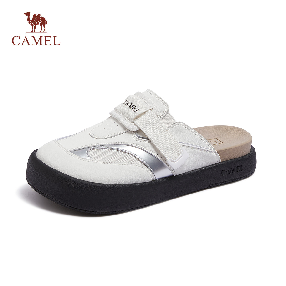 骆驼女鞋2026早春新款青春潮流时尚百搭包头拖鞋户外休闲凉鞋