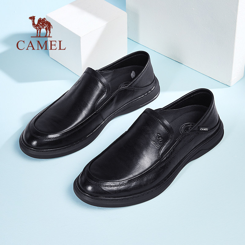 骆驼男鞋2026春季舒适防滑真皮软底中年爸爸轻便休闲商务皮鞋男