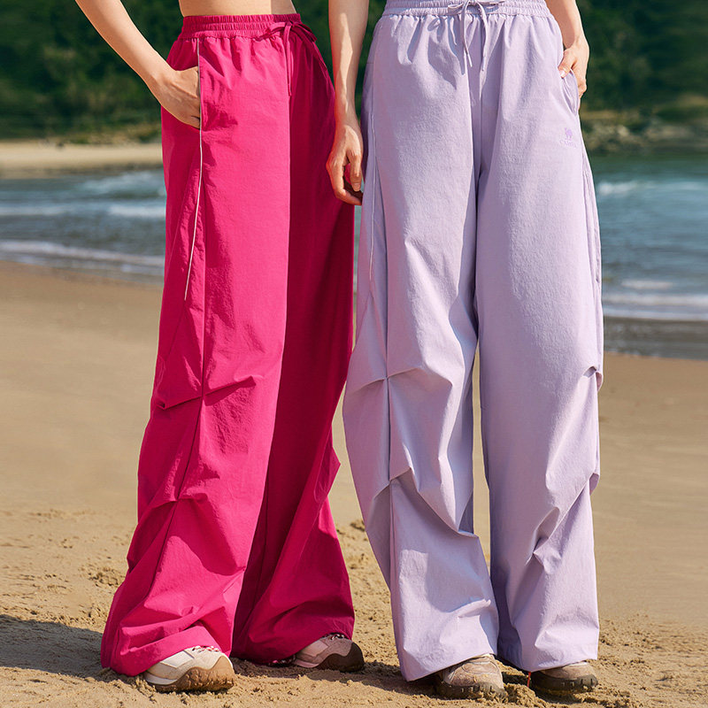 骆驼女装工装裤2026春夏新款户外速干宽松阔腿裤运动登山裤子