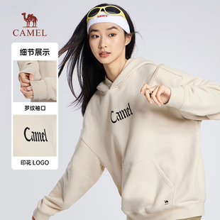 重磅情侣套头帽衫 骆驼女装 连帽卫衣2025秋宽松美式