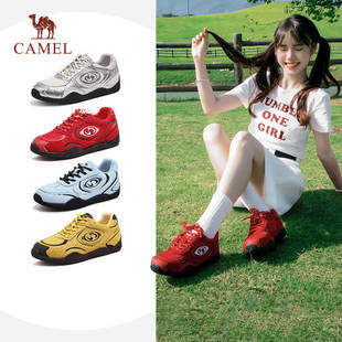 银色2026春夏网面透气芭蕾赛车板鞋 骆驼月牙德训鞋 王俊凯同款