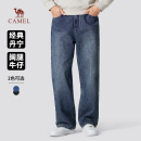 宽松直筒黑色水洗休闲长裤 男2025秋冬季 子 阔腿牛仔裤 骆驼男装