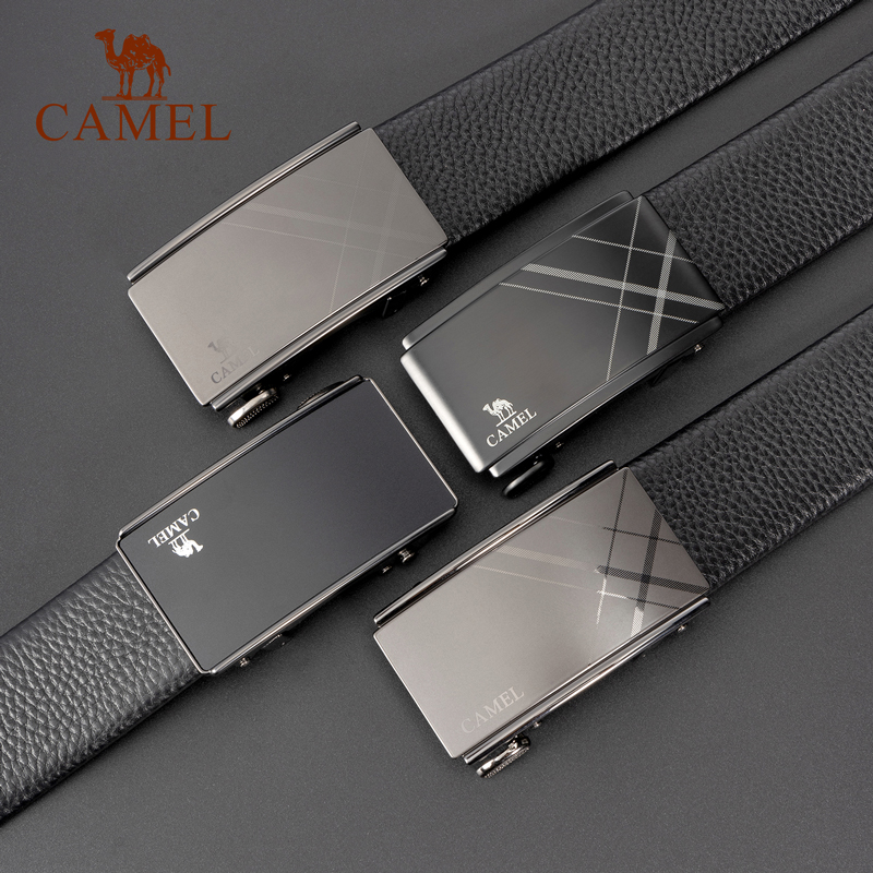 骆驼皮带男士2025新款自动扣腰带时尚潮年轻人商务真皮牛皮裤带