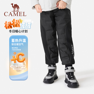 小骆驼男童棉长裤2025冬新款加绒加厚中大童羽绒长裤儿童保暖裤子