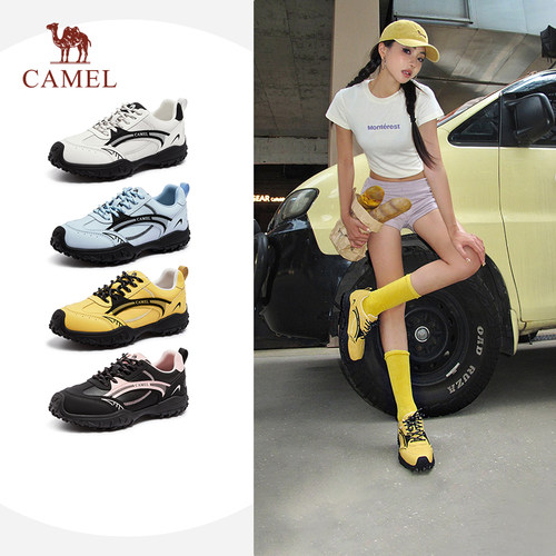 骆驼女鞋2025秋冬复古德训鞋防滑赛车鞋马卡龙休闲板鞋