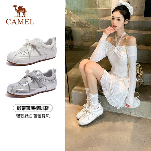 骆驼女鞋芭蕾德训鞋甜美板鞋女