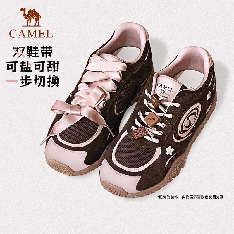 骆驼月牙德训鞋户外复古休闲鞋女