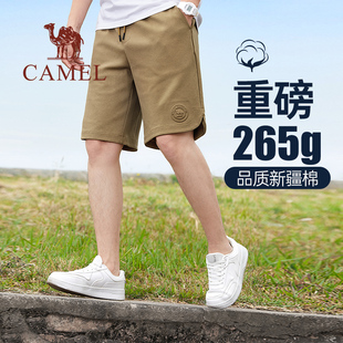 夏季 2024新款 男士 骆驼男装 宽松透气针织运动五分裤 重磅休闲短裤 子