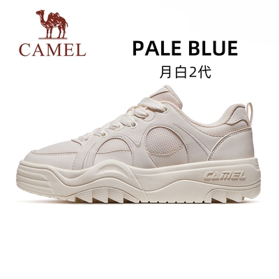 骆驼月白2代运动鞋女款2026新款休闲百搭厚底增高透气经典板鞋女