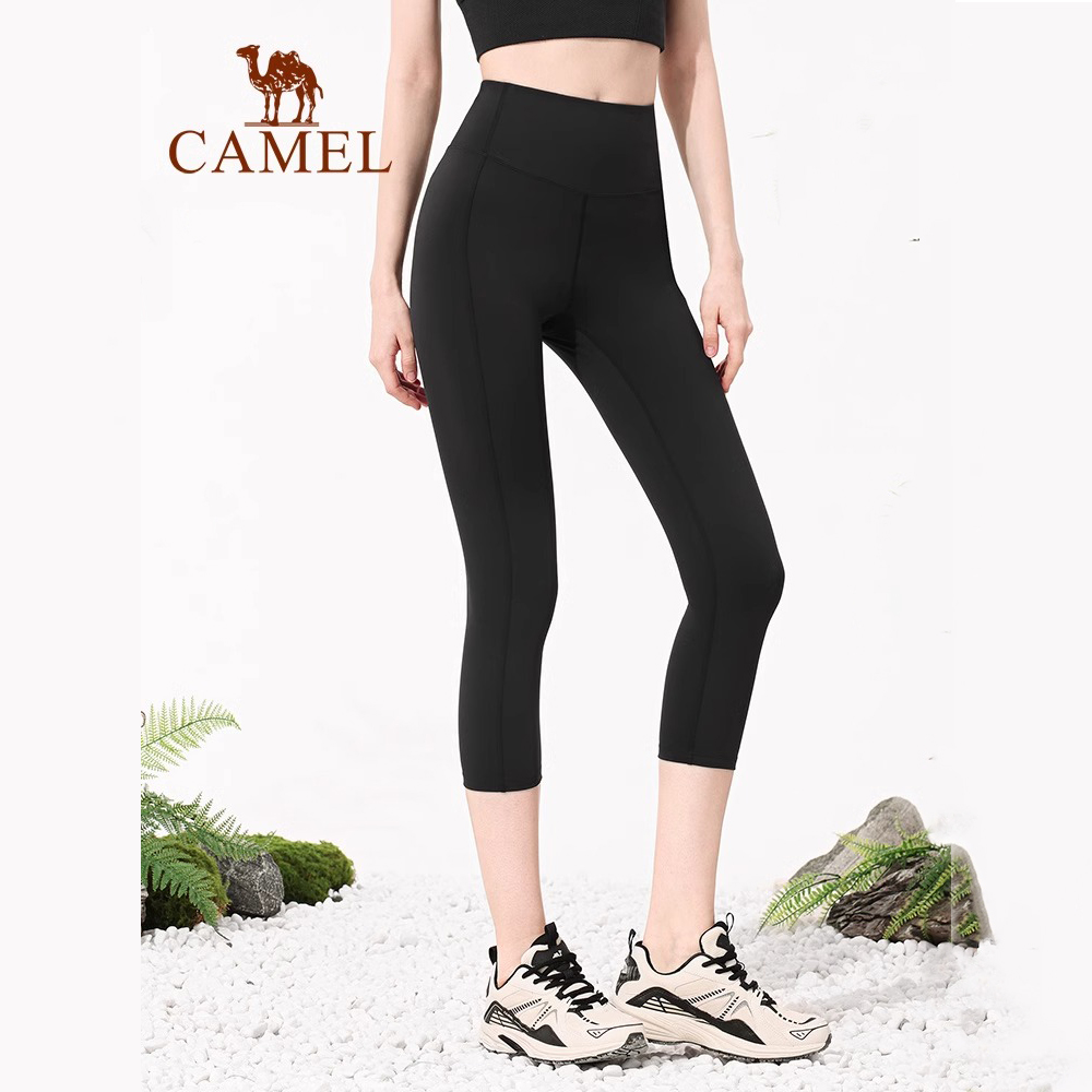 骆驼女装瑜伽裤2025夏季新款防晒修身运动紧身健身针织显瘦七分裤