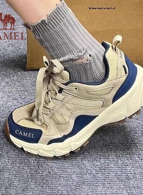 骆驼户外2025冬季男士休闲老爹鞋女跑鞋运动徒步登山复古鞋子