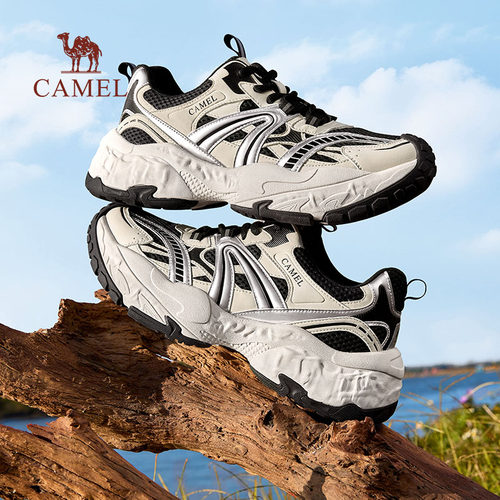 骆驼复古厚底增高老爹鞋