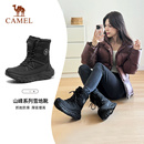 子 女加厚加绒保暖黑色棉鞋 骆驼户外雪地靴防水防滑2025冬季 登山鞋