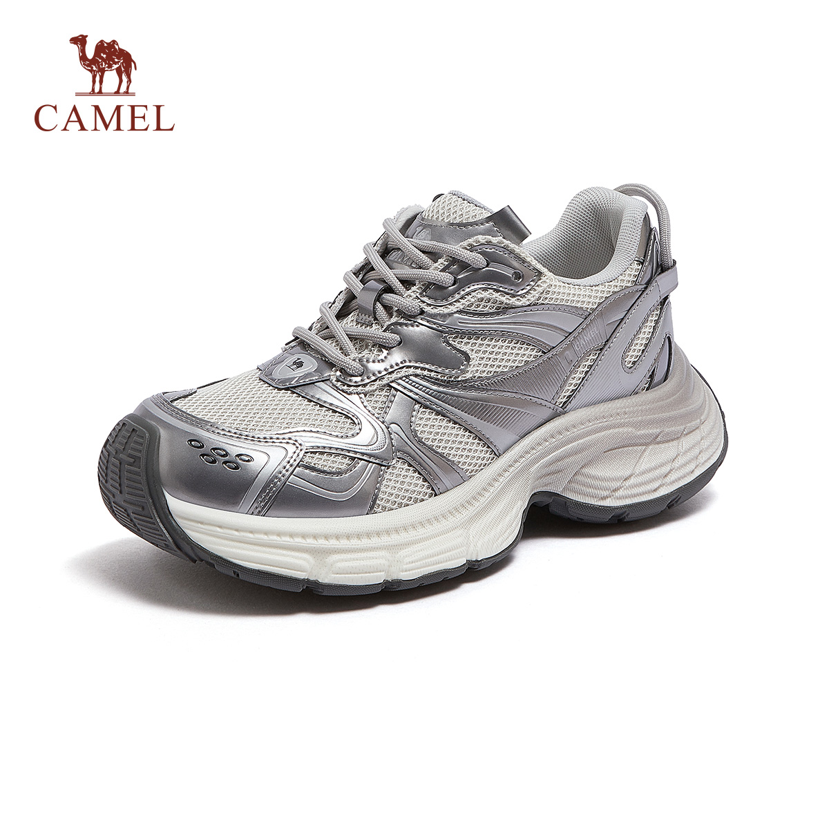 骆驼女鞋2026春季新款增高老爹鞋女户外休闲运动鞋潮流百搭休闲鞋