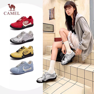 女2026春季 复古阿甘鞋 新款 运动鞋 百搭防滑休闲板鞋 骆驼月牙德训鞋