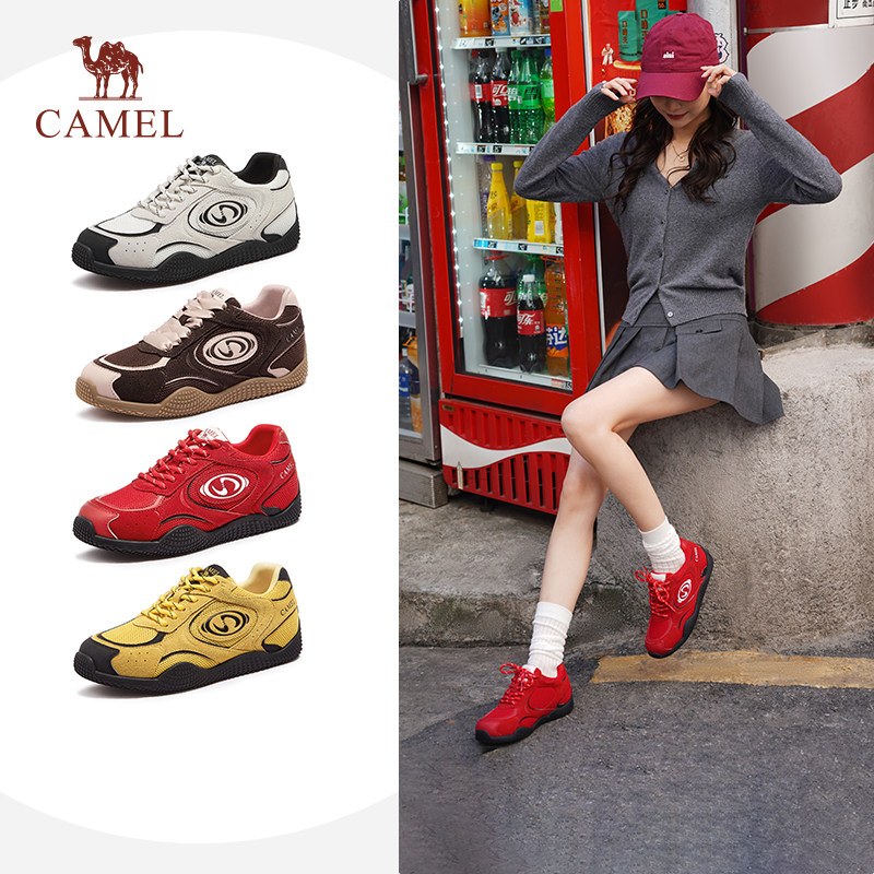骆驼月牙女鞋2025春夏情侣款复古时尚百搭潮流德训鞋