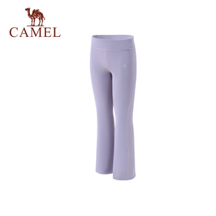 小骆驼女童微喇叭裤黑色2026新款高弹高腰防晒鲨鱼裤儿童运动长裤