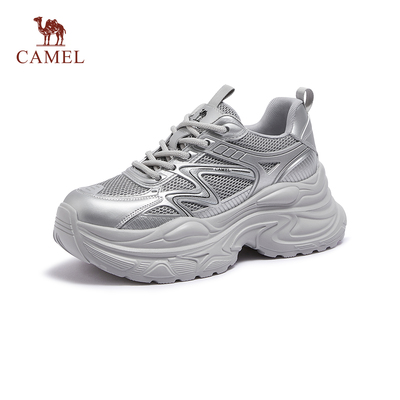 骆驼女鞋2026早春新款厚底老爹鞋女款增高鞋复古百搭休闲运动鞋