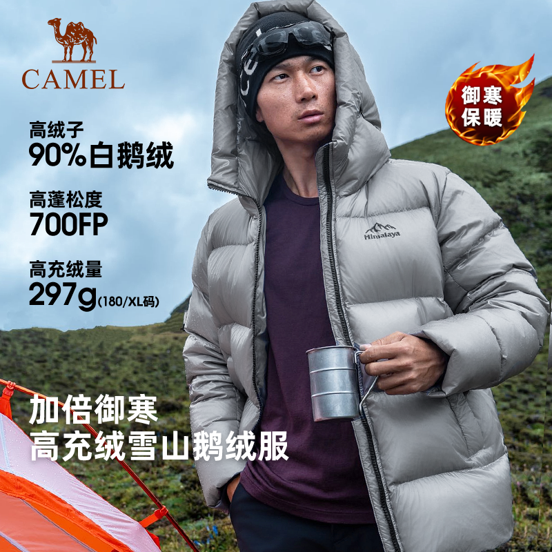 喜马拉雅雨崩骆驼羽绒服男款2025冬季新款户外鹅绒面包服登山外套