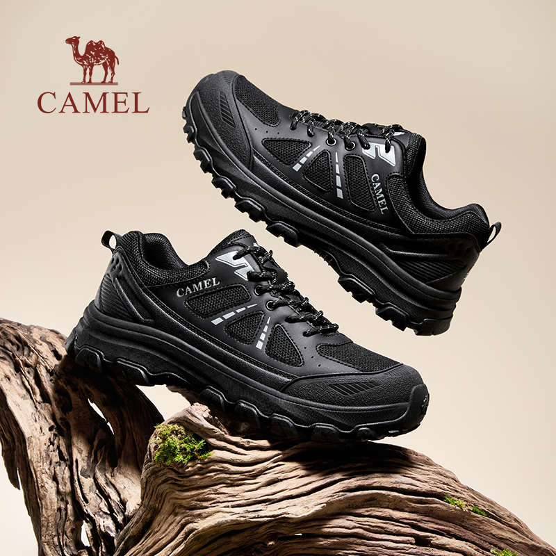 骆驼男鞋2025冬季新款低帮户外防滑徒步登山鞋男舒适休闲运动鞋男