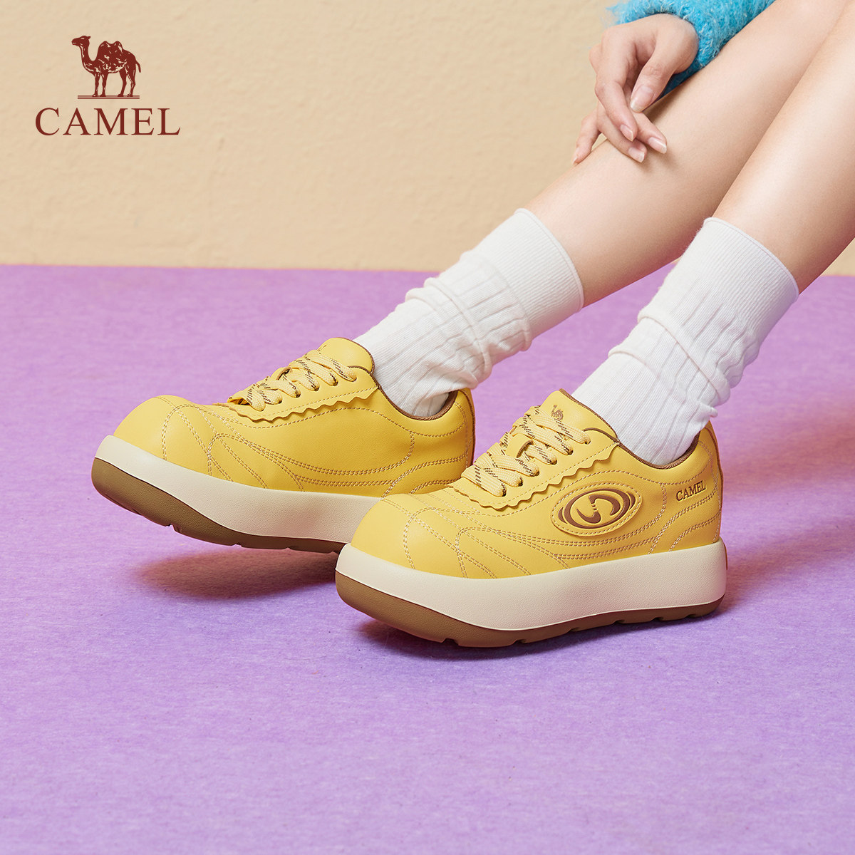 骆驼女鞋2025秋冬潮流百搭大头厚底鞋舒适时尚休闲板鞋,女鞋,休闲板鞋,淘宝优惠券,粉丝福利购,淘宝优惠卷