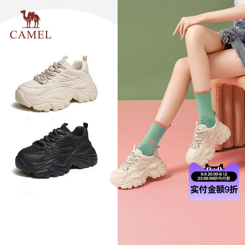 骆驼女鞋休闲厚底运动鞋老爹鞋图片
