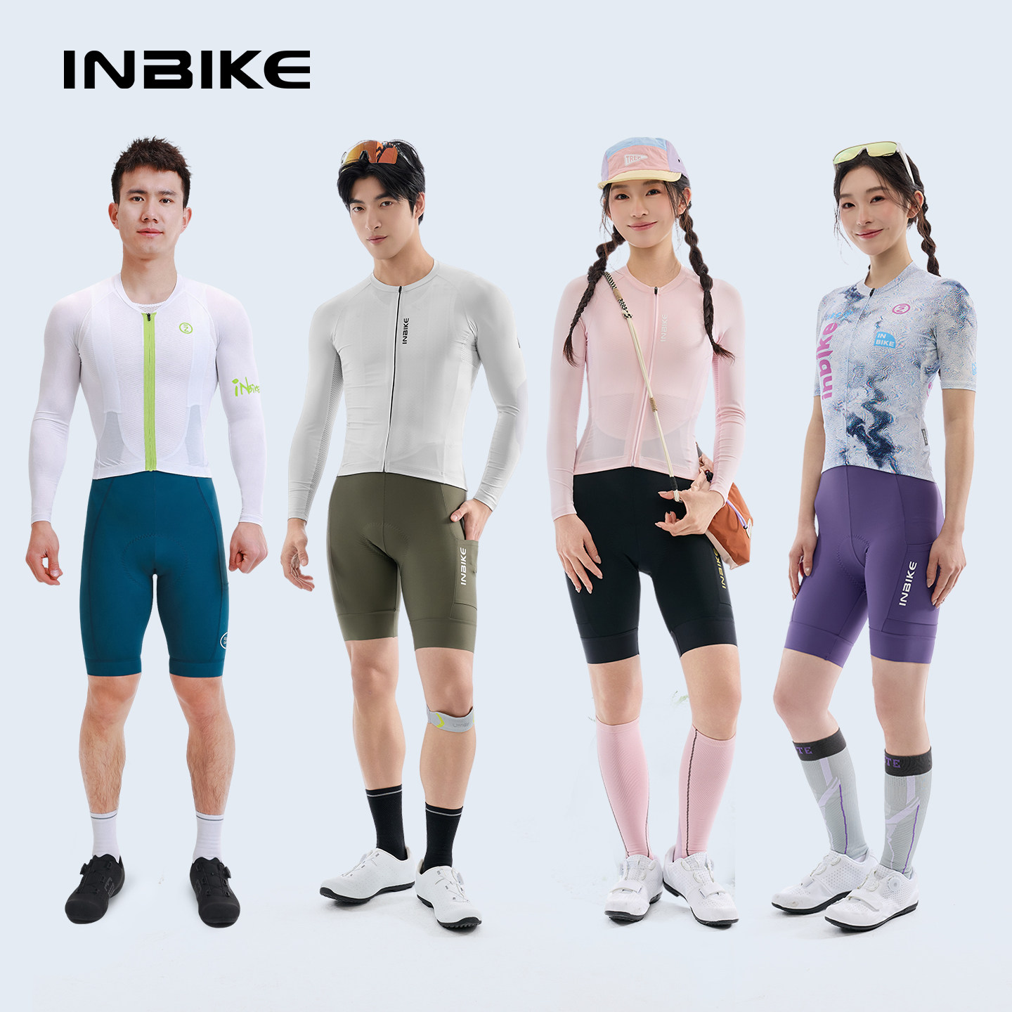 【清仓】INBIKE骑行服春夏骑行短袖长袖男女透气防晒背带短裤特价图片