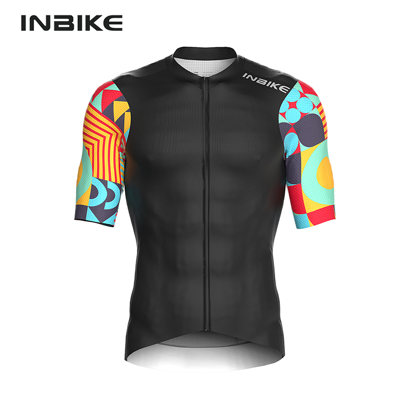 INBIKE新款短袖骑行服男士上衣套装速干透气公路山地车自行车服装