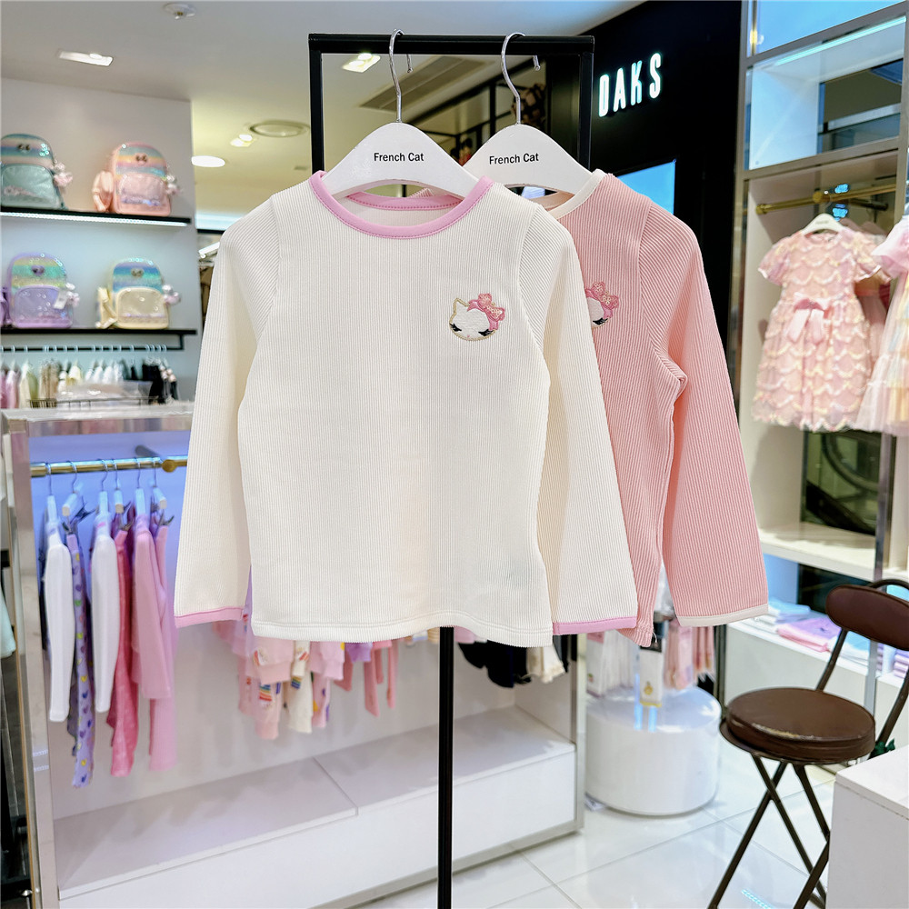 企划款french cat法猫女童时尚长袖t恤韩国专柜代购24秋打底衫