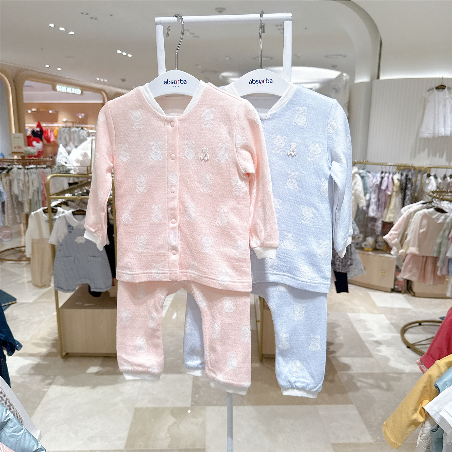 Absorba爱之宝男宝女宝厚实内衣套装韩国代购25秋家居服秋衣秋裤