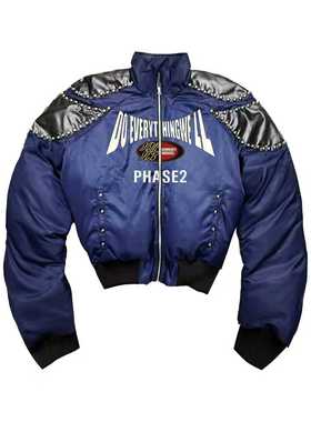 DETW 25AW*宝石蓝中世纪盔甲铆钉高级设计感复古街头羽绒棉服外套