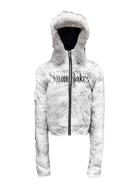 DETW 25AW*骑士系列正肩视觉水洗做旧座山雕毛领加厚连帽卫衣外套