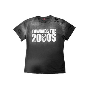 短袖 DETW 原创小众基础水洗破坏标语正肩修身 2000S 男女T 25ss