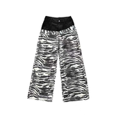 斑马纹斜腰直筒Baggy造型设计感高级叠堆视觉系牛仔裤 DETW 25AW