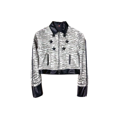 DETW虎纹拼接设计感短款外套