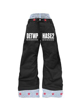 DETW 25AW*《红星》原创小众双腰弯刀牛仔裤*叠堆设计感显高男女