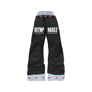 原创小众双腰弯刀牛仔裤 红星 叠堆设计感显高男女 25AW DETW