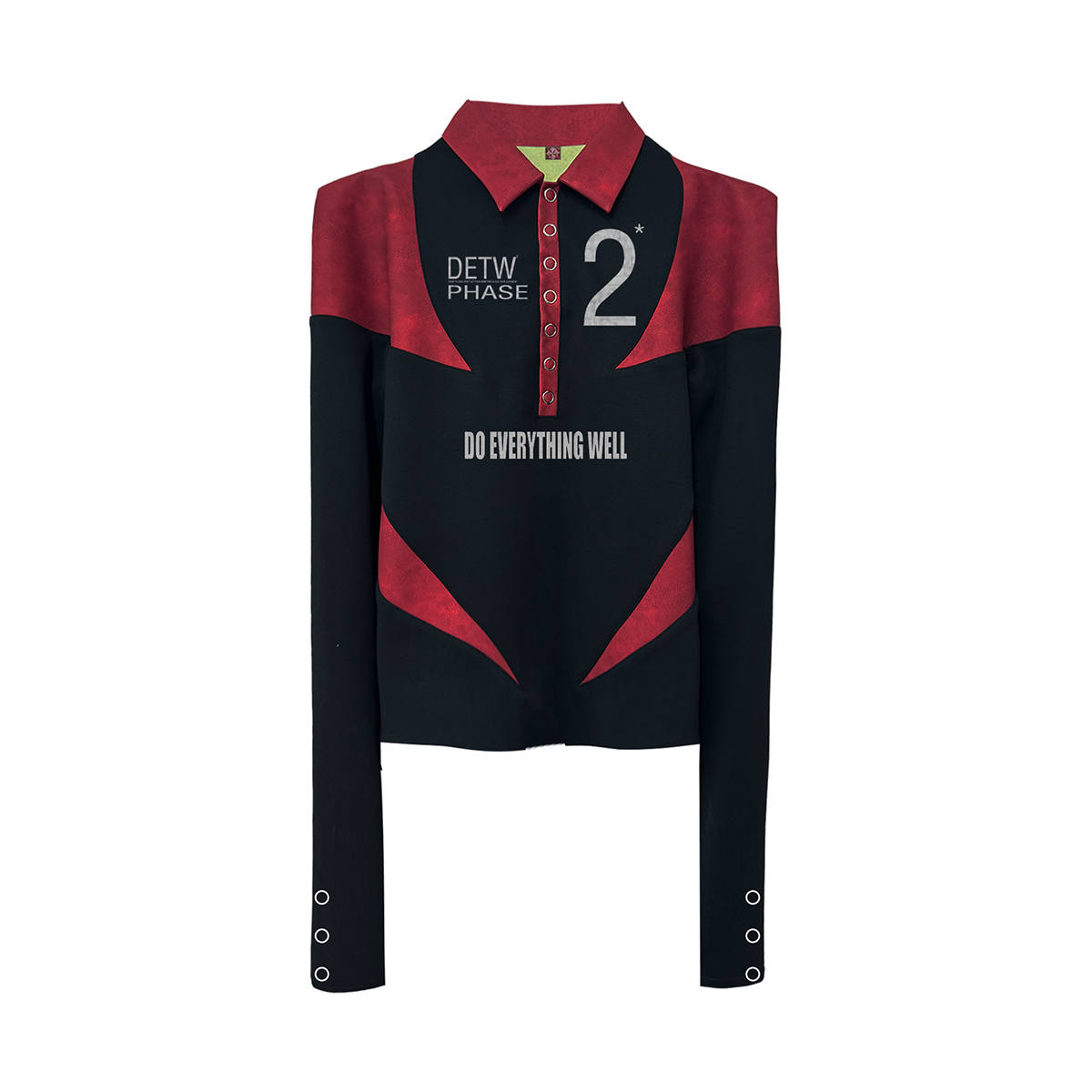 DETW 25AW*原创小众拼接重工高级设计感排扣球服长袖POLO衫男女,男装,Polo衫,淘宝优惠券,粉丝福利购,淘宝优惠卷