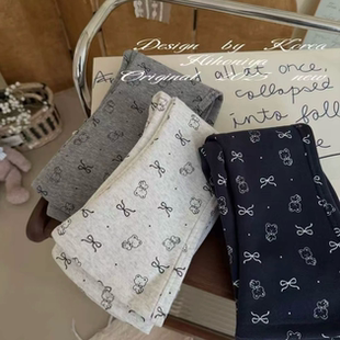 幼儿园可爱印花喇叭裤 女童春季 子小童春秋洋气休闲裤 裤 潮 2025新款