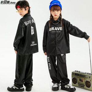 街舞儿童潮服嘻哈衬衫西海岸潮牌宽松男童演出服女童hiphop套装酷