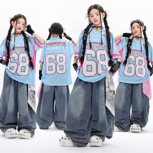 爵士舞服装女童走秀套装街舞儿童表演潮服女团jazz嘻哈时髦演出服