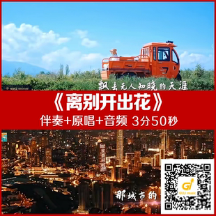 离别开出花 伴奏原唱视频大屏幕背景 带歌词