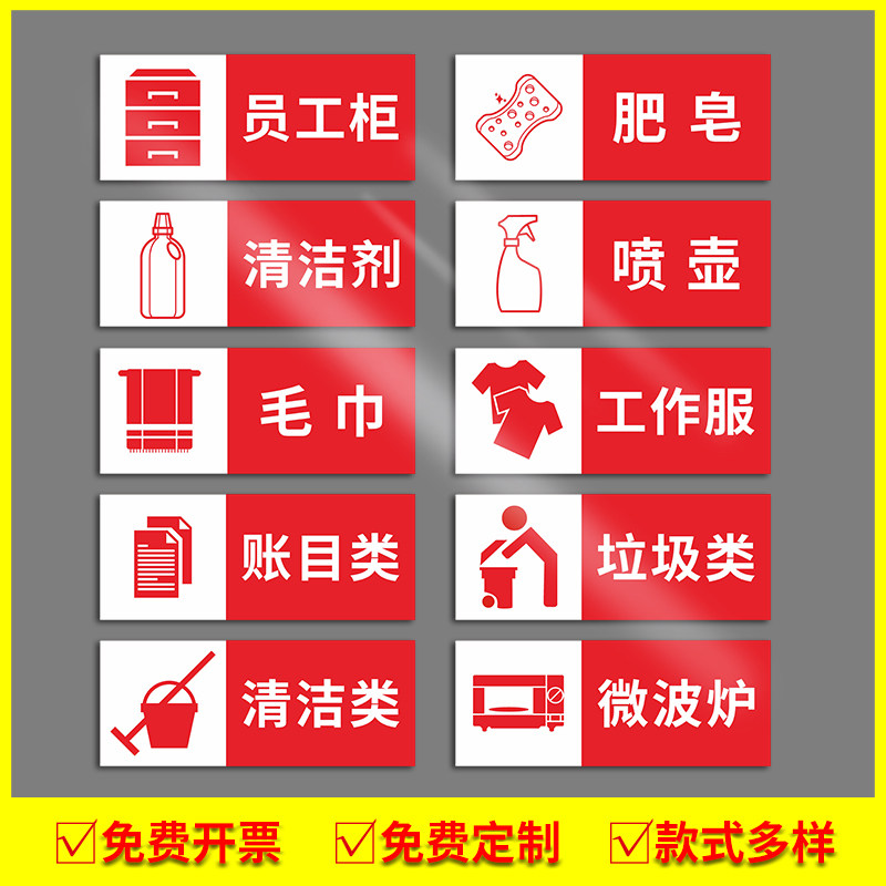 清洁工具存放处标识牌工厂企业机器设备放置点节约用水拖把工具间温馨